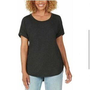 Matty M Womens Black High-Low Hem Short Sleeve T-Shirt XXL